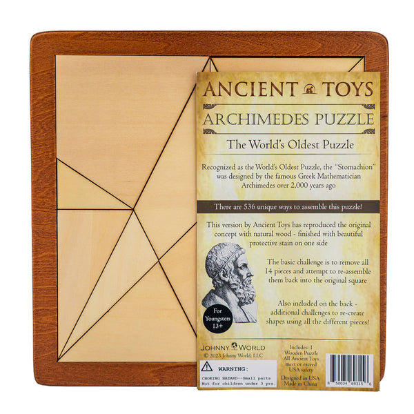 Ancient Toys™ – The World’s Oldest Puzzle – Archimedes’ Stomachion Wooden Brain Teaser.